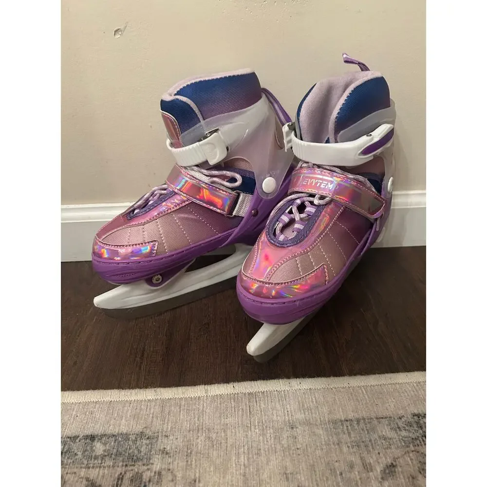 Levytemp Adjustable Ice Skates Girls Sz 1-4 Medium Purple Winter Snow Outdoor
